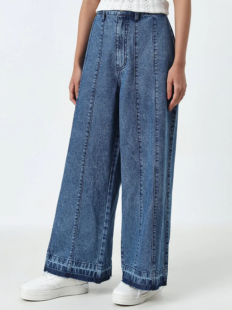 LOV Blue Wide Leg - Fit High - Rise Jeans