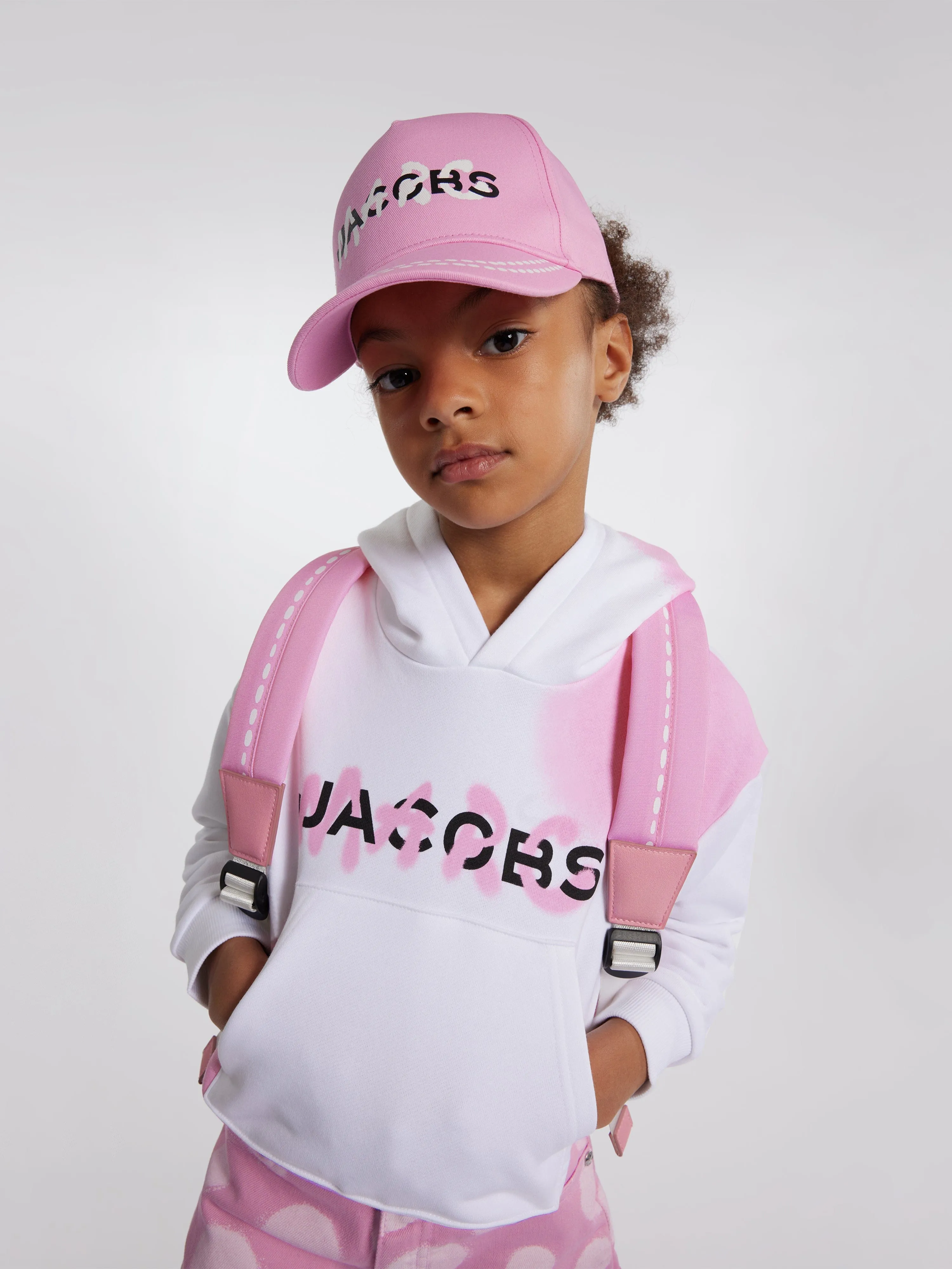 MARC JACOBS Girls Spray Spots Cropped Hoodie in White