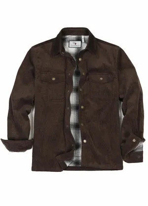 Men's Corduroy Flannel Lined Shirt Jacket,Utility Shacket