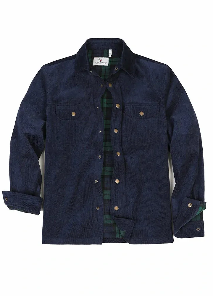 Men's Corduroy Flannel Lined Shirt Jacket,Utility Shacket