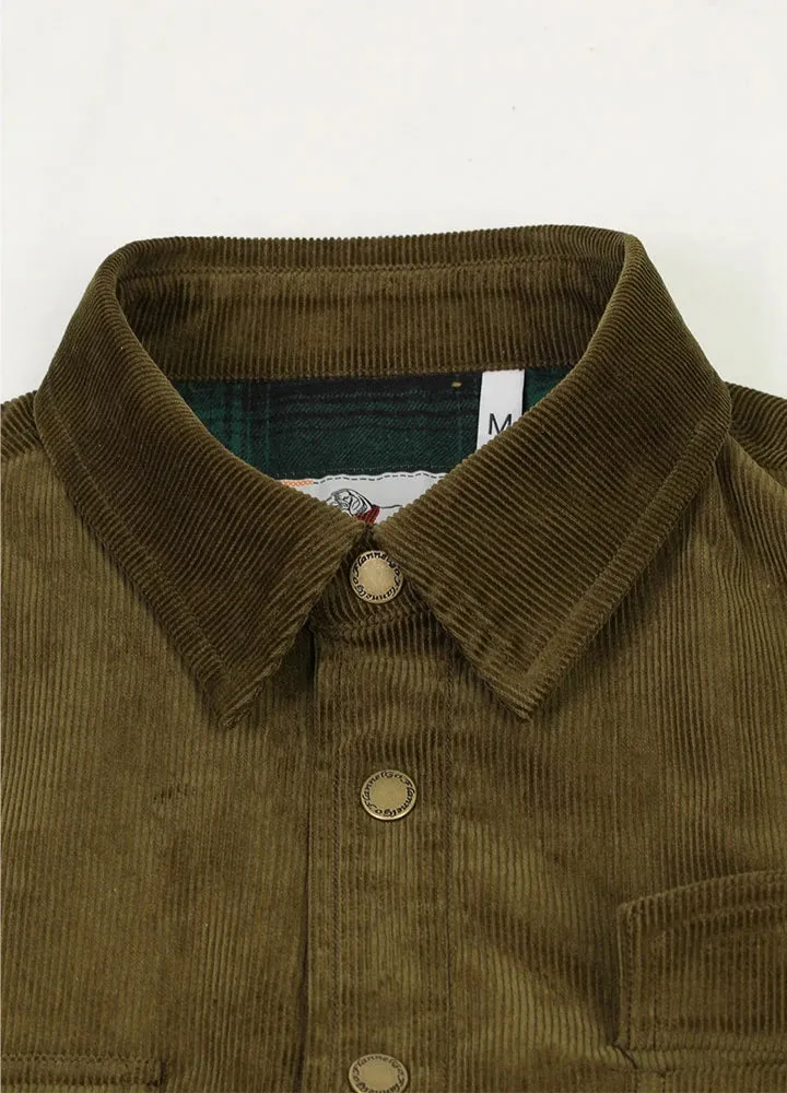 Men's Corduroy Flannel Lined Shirt Jacket,Utility Shacket