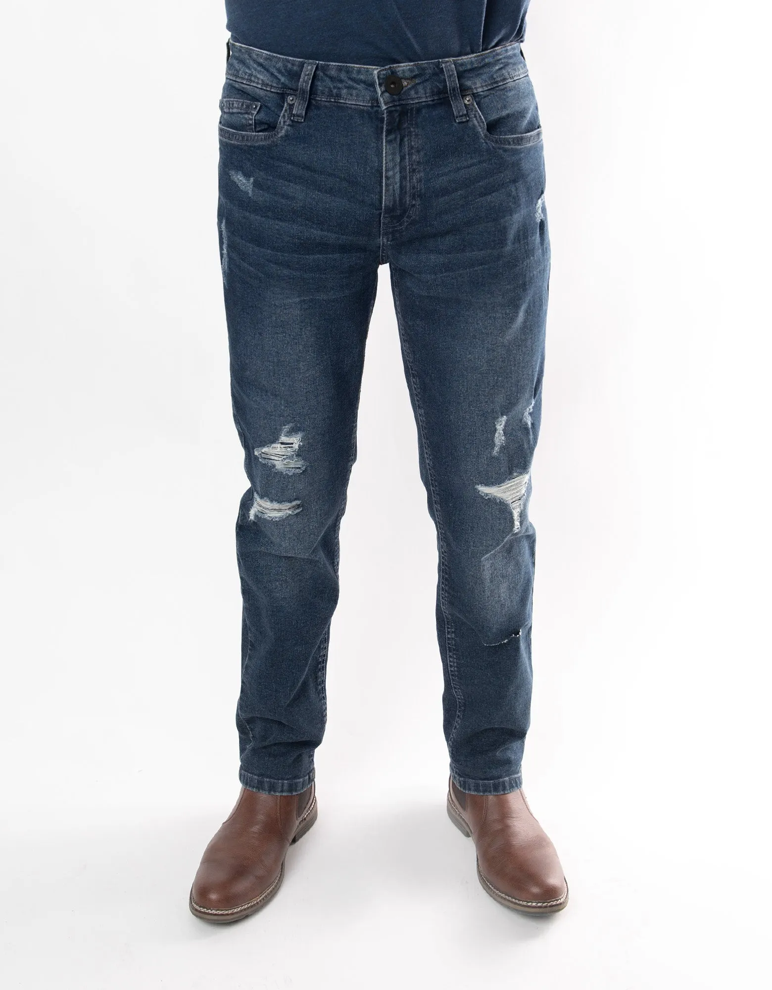 MEN'S STAMPEDE RIPPED STRAIGHT FIT JEANS