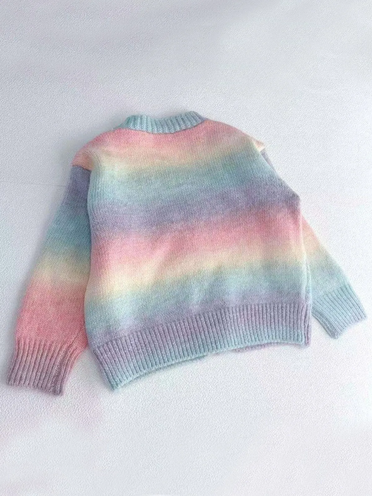 Mommy and Me Daydream Pastel Rainbow Open Cardigan