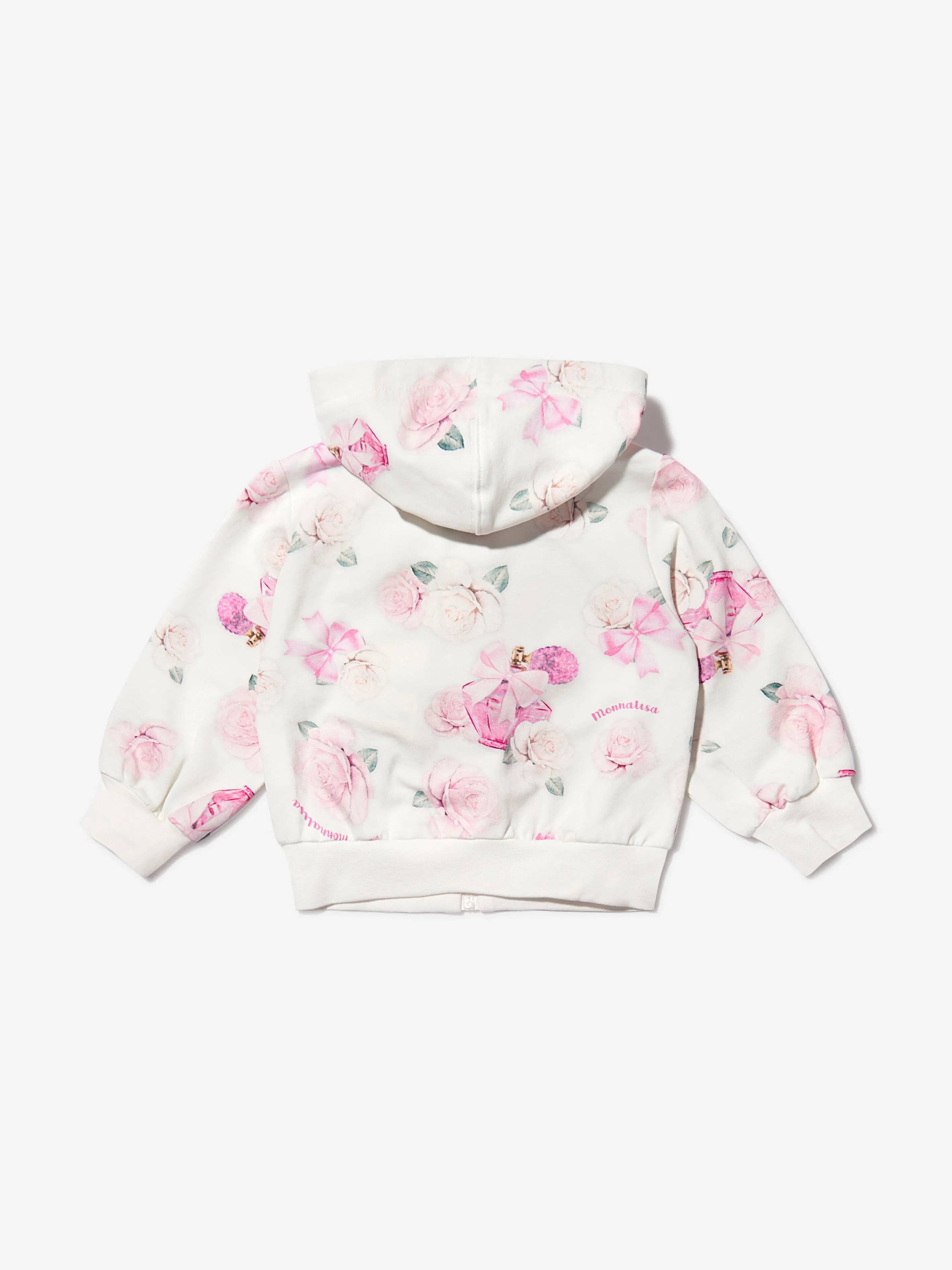 Monnalisa Baby Girls Rose Print Zip Up Top