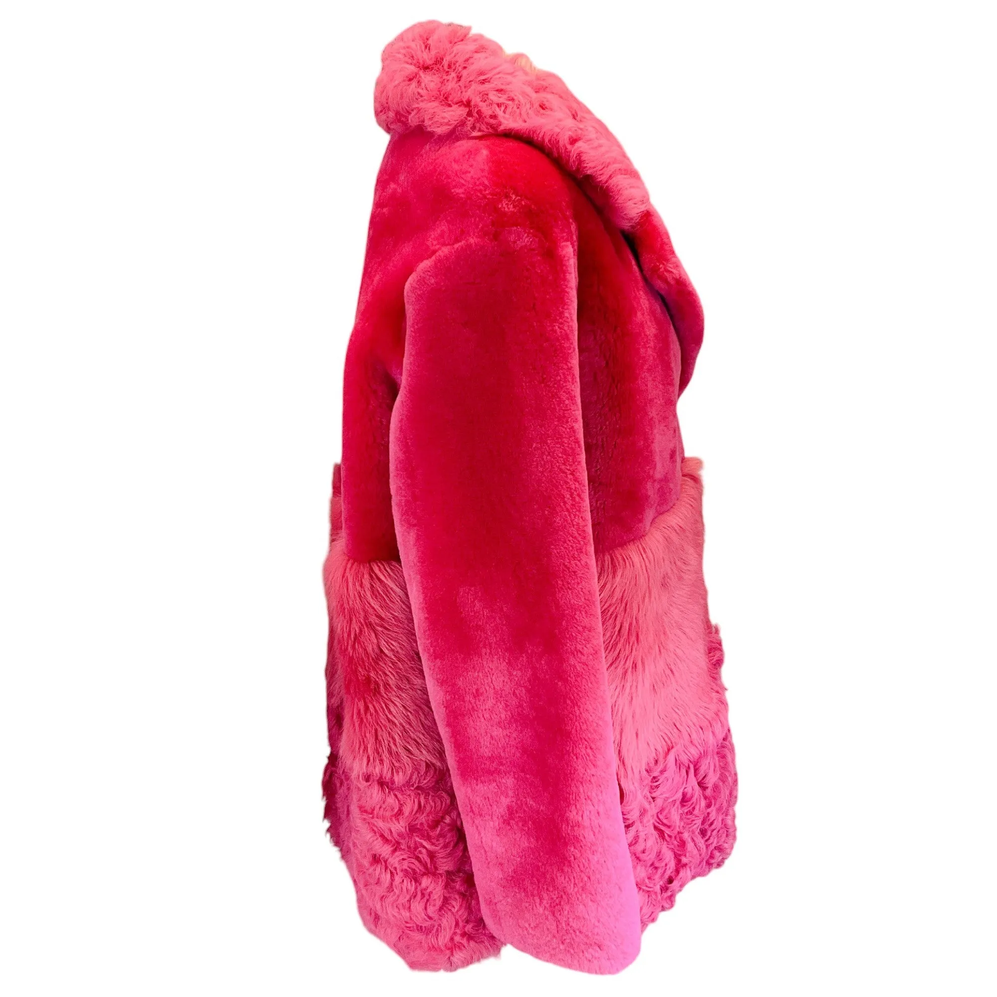 Nour Hammour Hot Pink Shearling Jacket