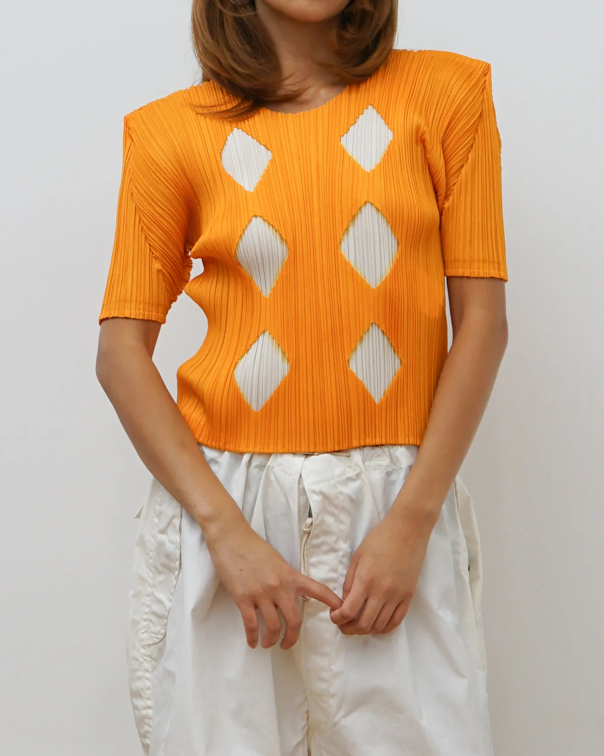 Pleats Please Diamond Pattern S/S Tops