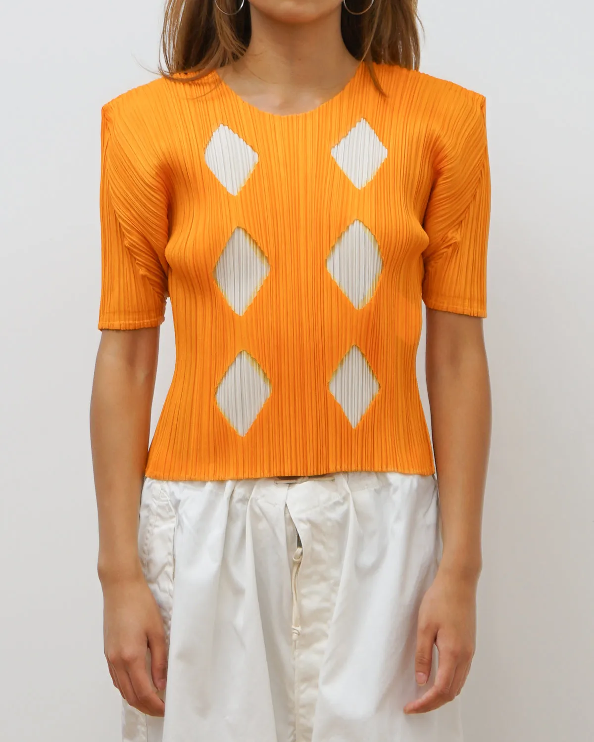 Pleats Please Diamond Pattern S/S Tops