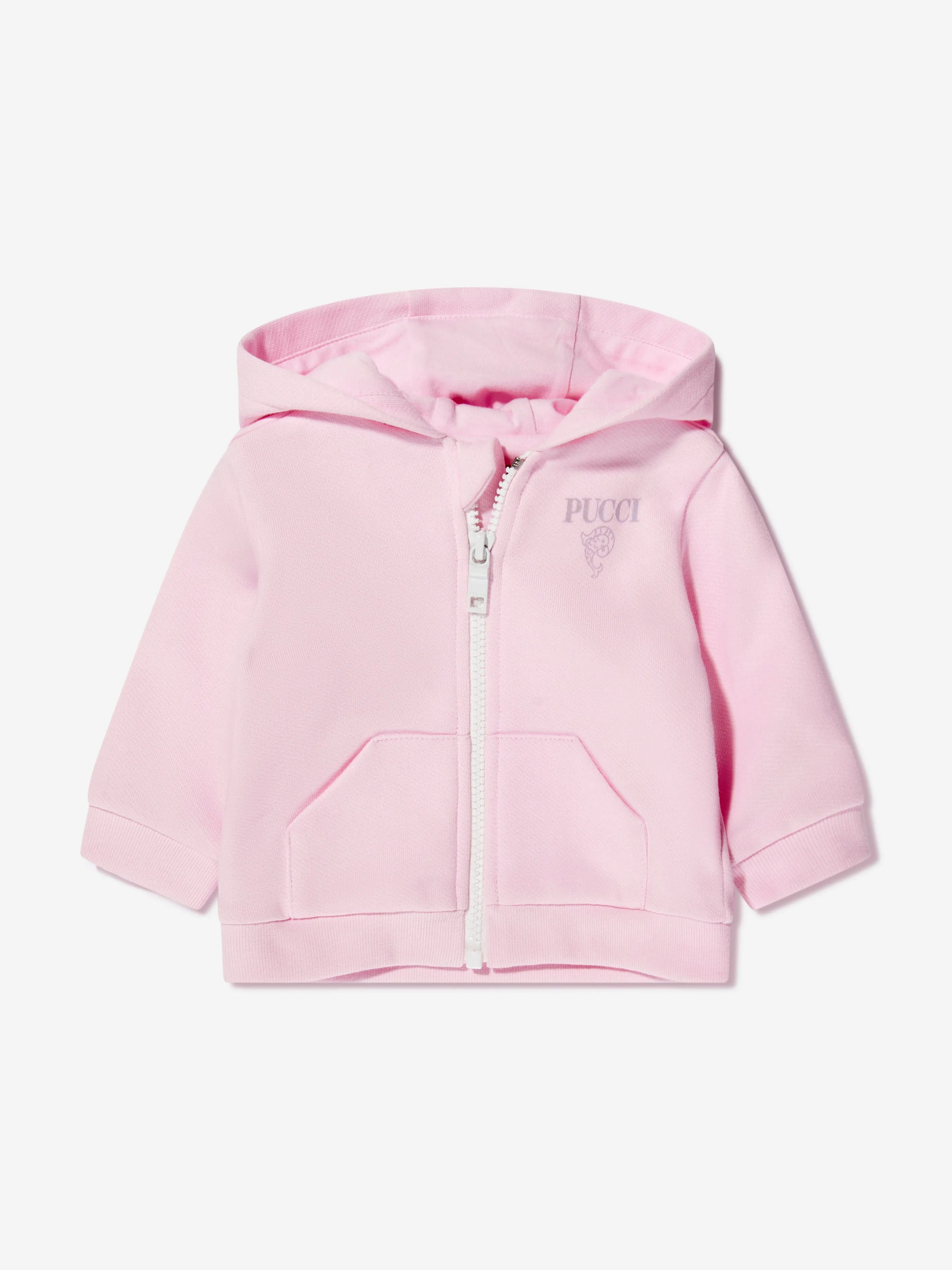 Pucci Baby Girls Zip Up Hoodie in Pink