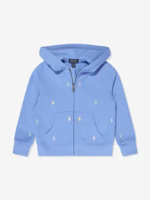 Ralph Lauren Boys Logo Zip Up Top in Blue