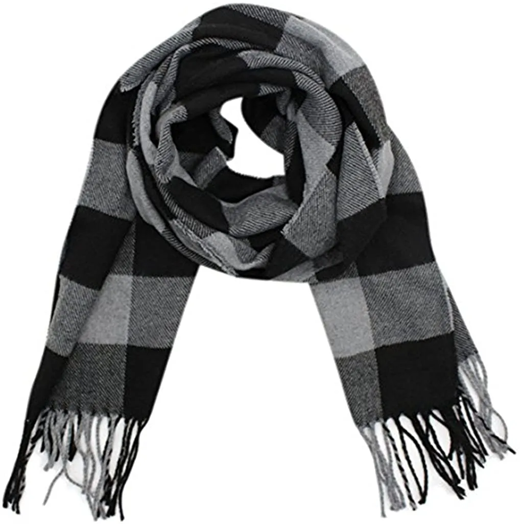 Rdylymx Men'S Scarves Classic Arrival Winter Plaid Scarf Tassel Edge Soft Warm Scarf