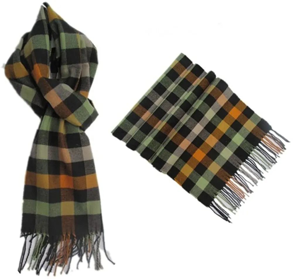 Rdylymx Men'S Scarves Classic Arrival Winter Plaid Scarf Tassel Edge Soft Warm Scarf