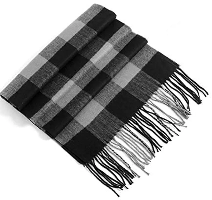 Rdylymx Men'S Scarves Classic Arrival Winter Plaid Scarf Tassel Edge Soft Warm Scarf