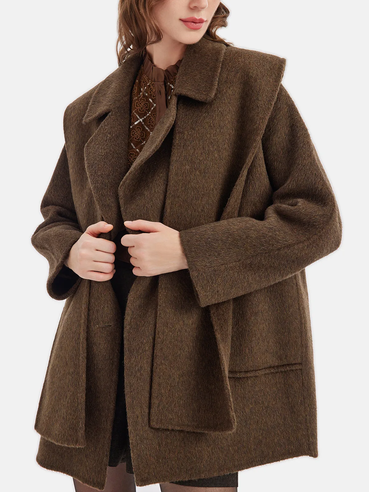 Reversible Cashmere Cape Coat