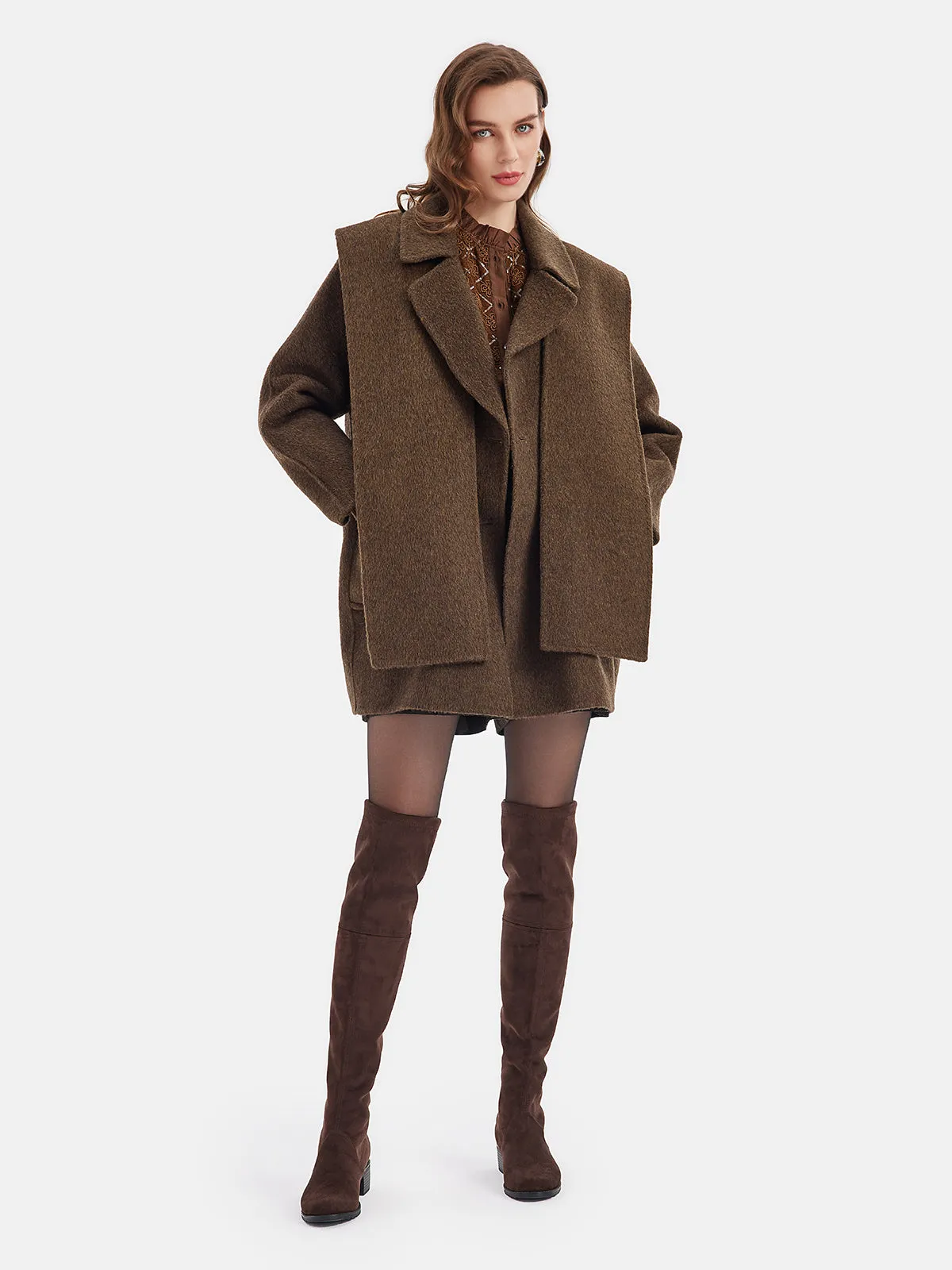 Reversible Cashmere Cape Coat