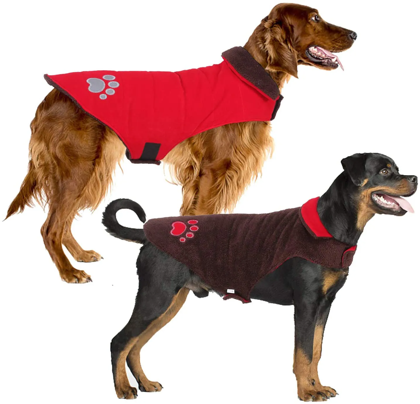 Reversible Windproof Cold Weather Jacket Vest for Small-Large Dogs