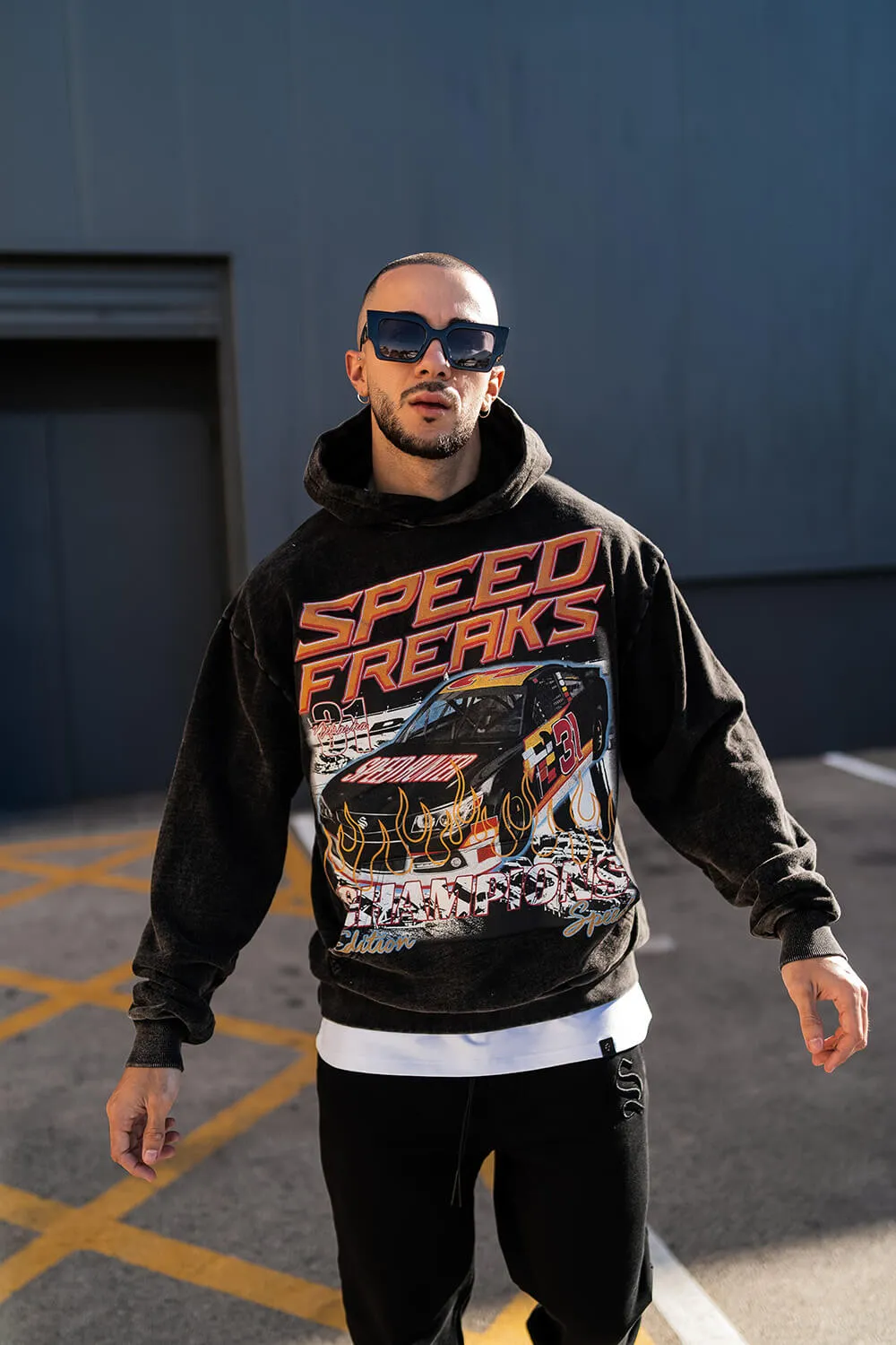 Speed Freaks Hoodie - Acid Black