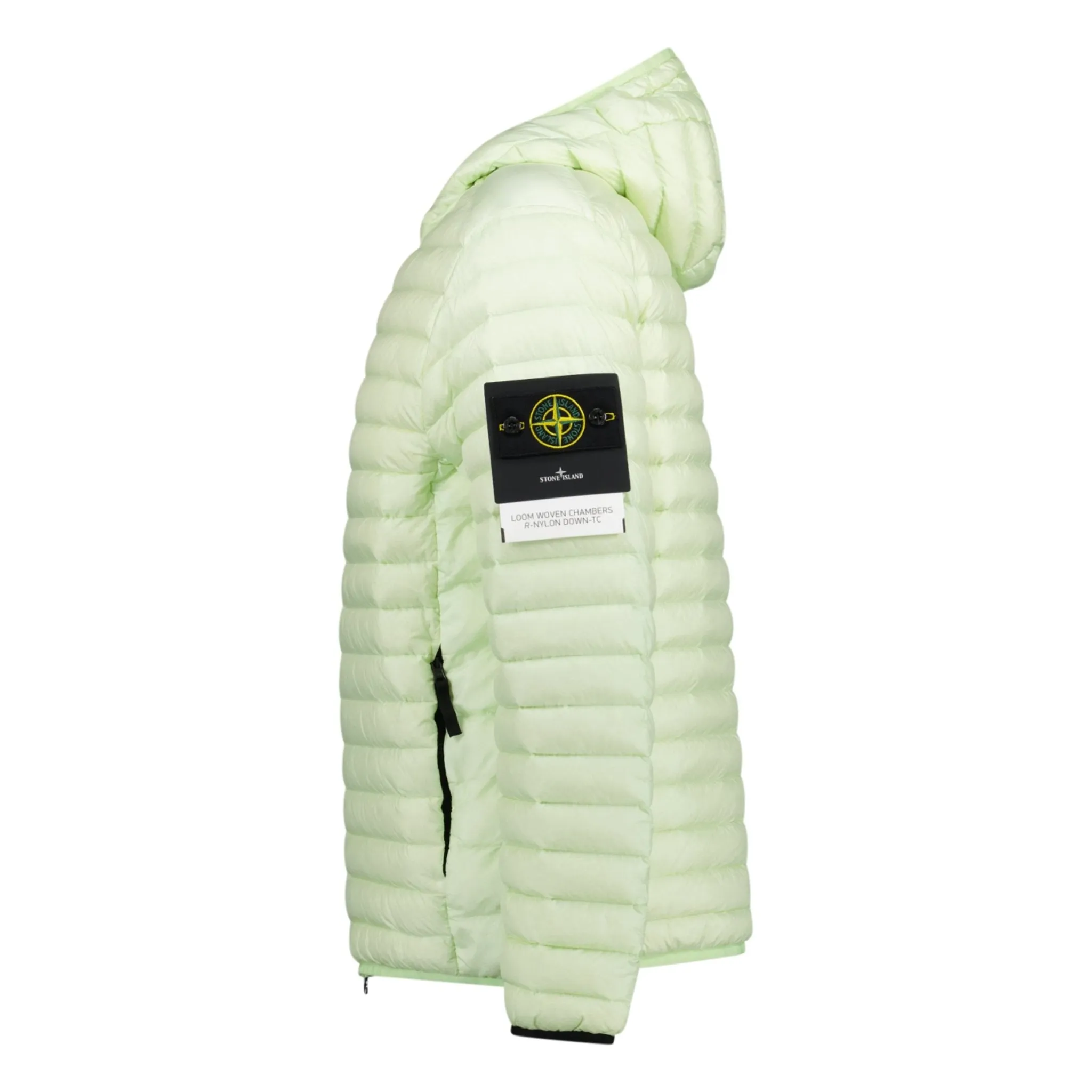 Stone Island Loom Woven Hooded Down Jacket Green