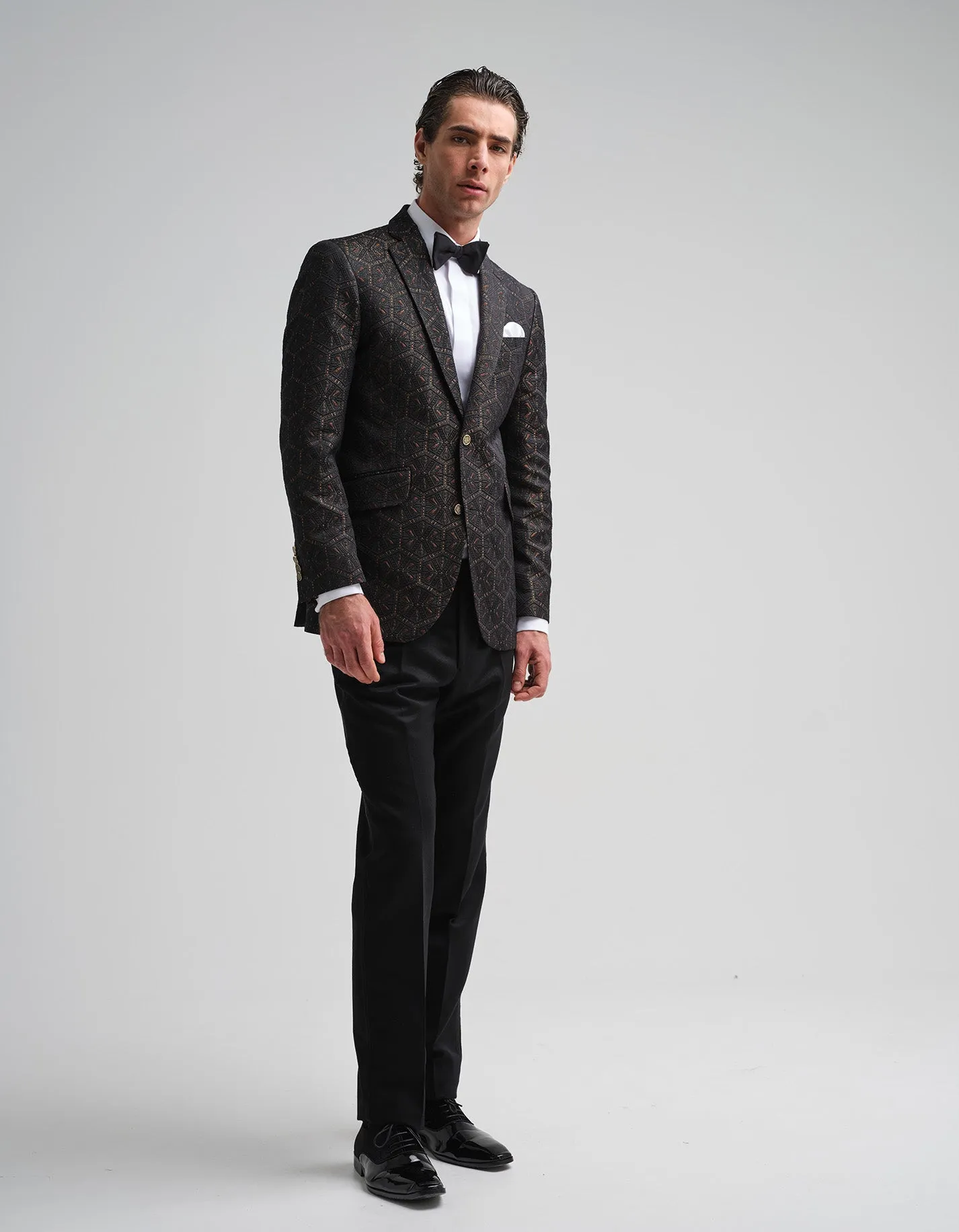 The Black & Gold Jacquard Dinner Jacket GOLD