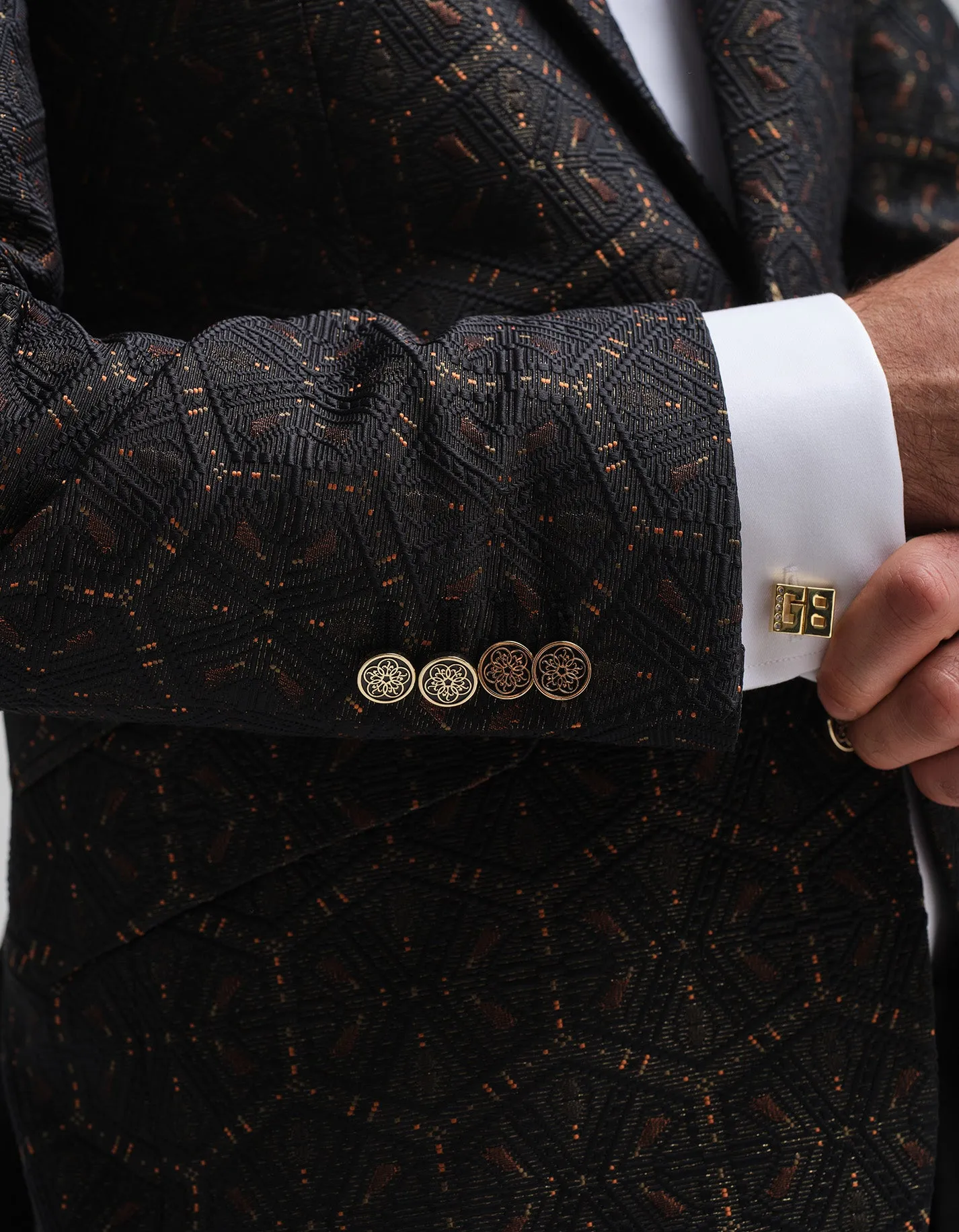 The Black & Gold Jacquard Dinner Jacket GOLD