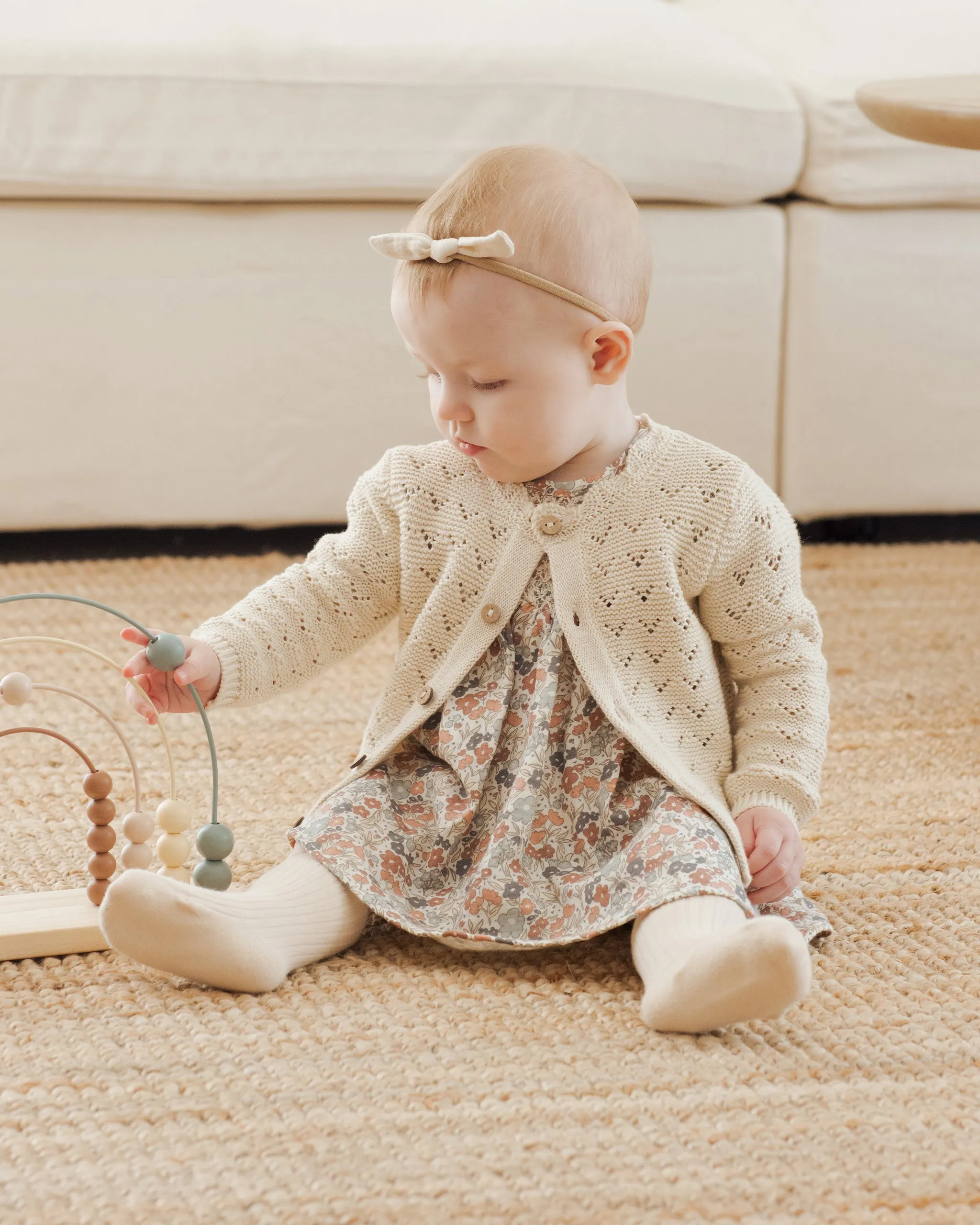 The Scalloped Cardigan by Quincy Mae - Natural - KIDS