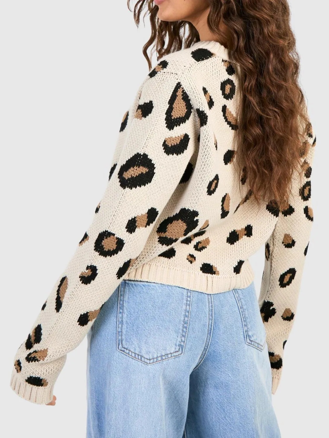 Tied Leopard Round Neck Cardigan | Cozy Season | Sweater Weather