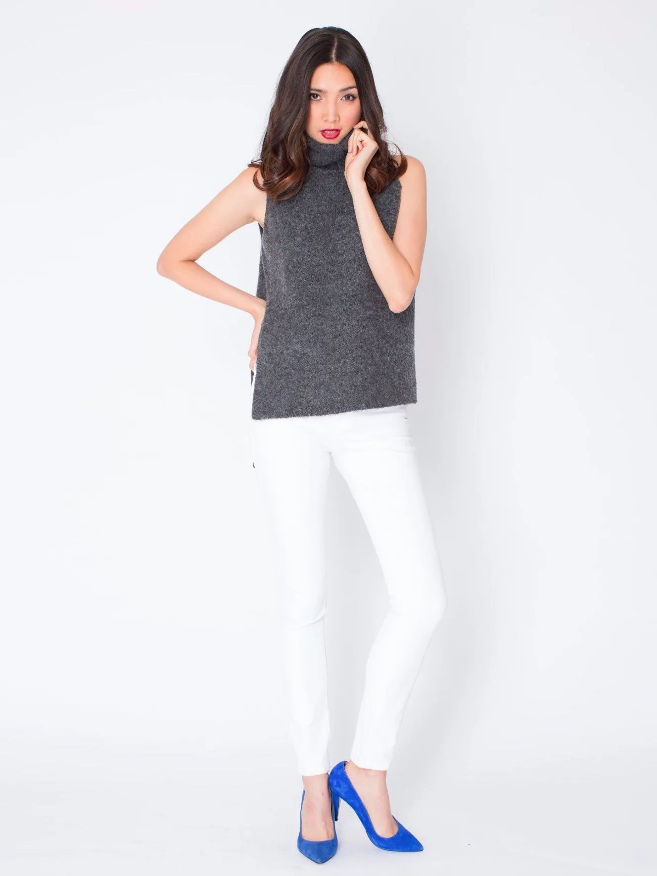 Warm Winds Sleeveless Sweater in Grey