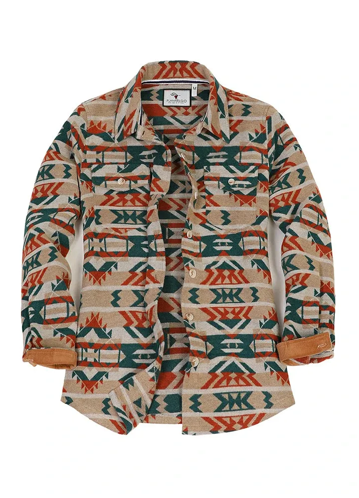 Women's Aztec Shirt Jacket, Wool Blend