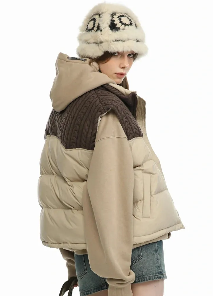 Women's ColorBlock Puffer Jacket Vest,Relaxed Fit