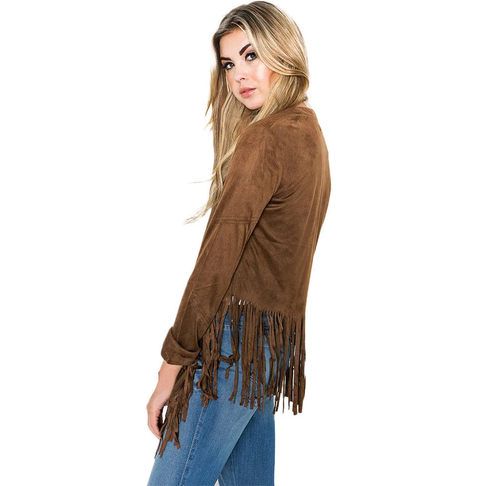 Women's Tassel Fringe Basic Jacket Cardigan