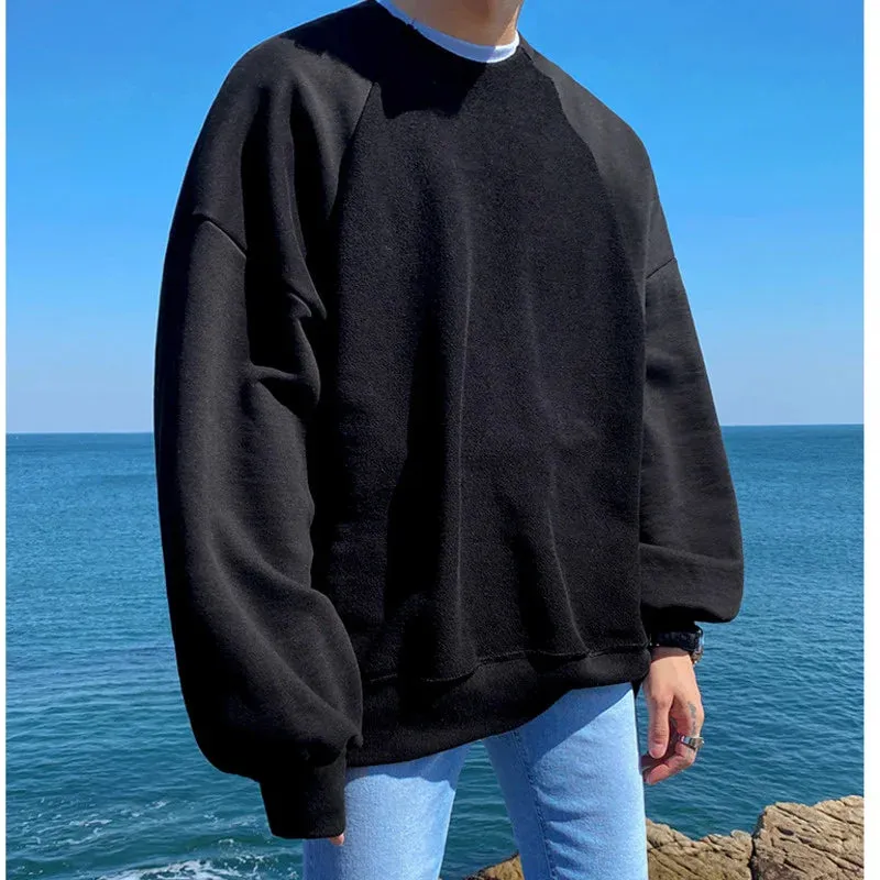 xiangtuibao Loose Men's Round Neck Sweatshirt Trendy Ins Korean Oversized Top New Pullover Niche Long Sleeve Male Clothing 2Y2434