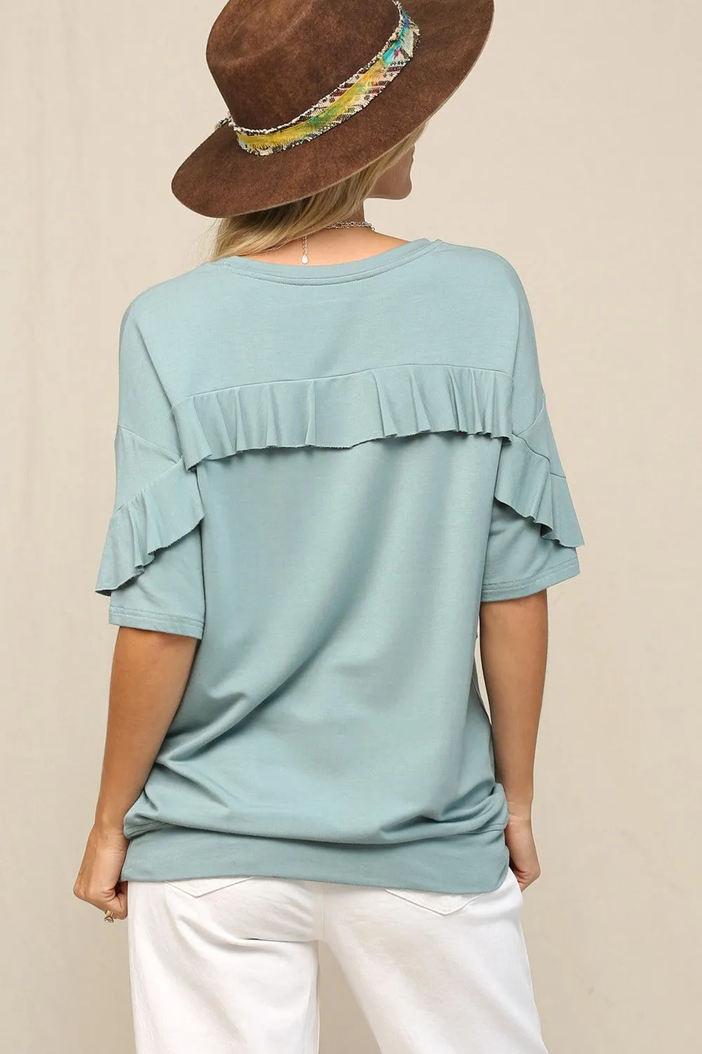 You'll Think of Me Ruffle Sleeve Top