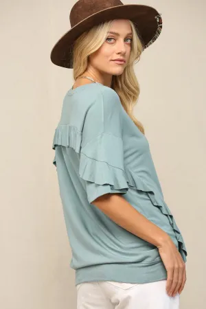 You'll Think of Me Ruffle Sleeve Top